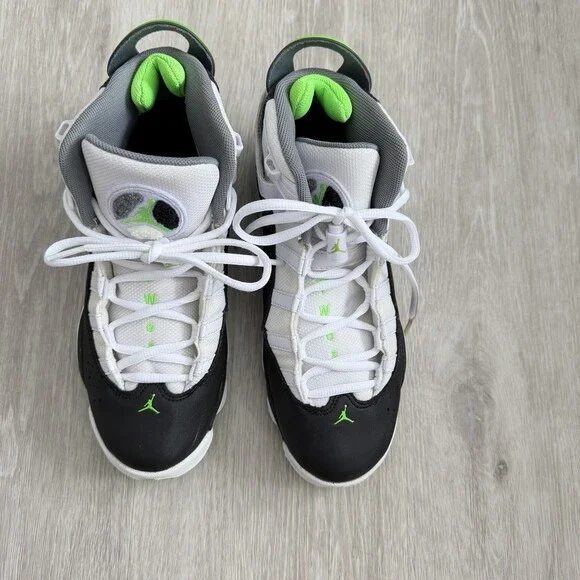Nike JORDAN 6 Rings GS Sneakers Electric Green Black White 323419-130 Size 6.5Y - Picture 4 of 16